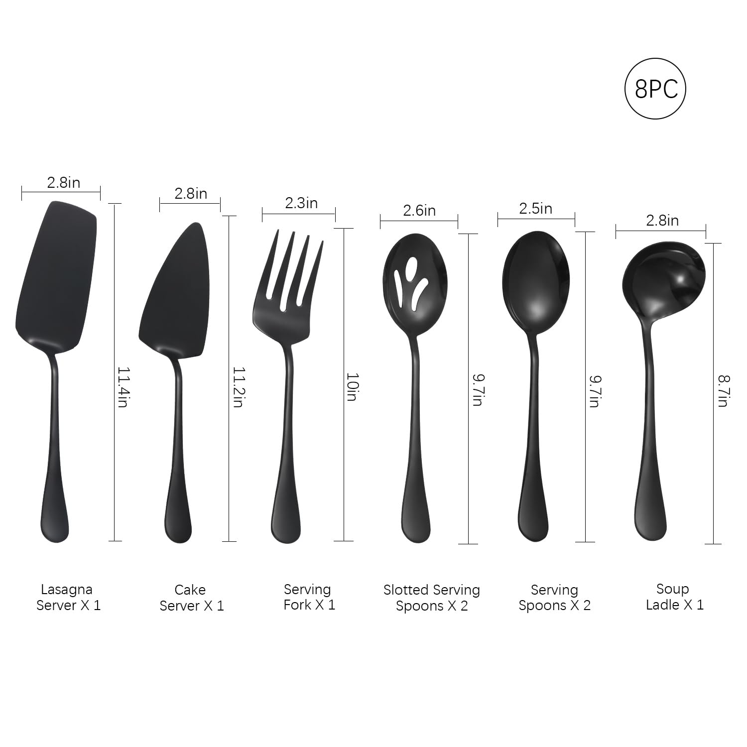 Lazycorner black serving-spoons ideal for family meals.