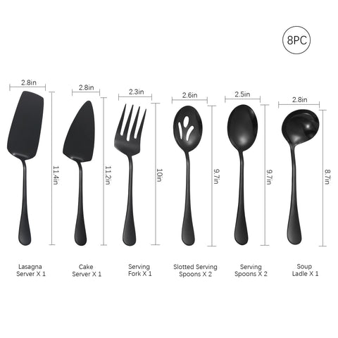Lazycorner black serving-spoons ideal for family meals.
