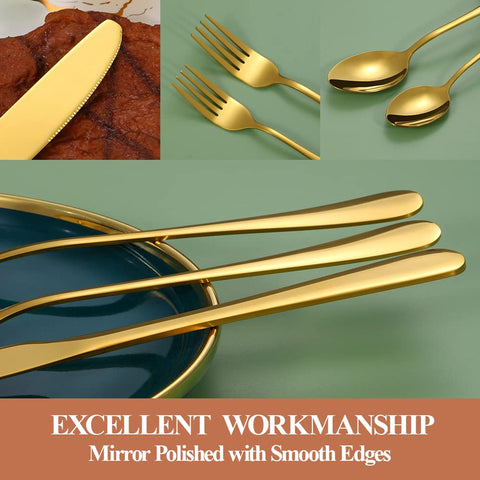Lazycorner gold dinner spoon with polished surface for easy eating
