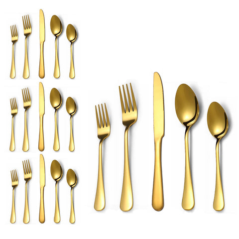 Lazycorner gold knife with mirror finish for elegant dining