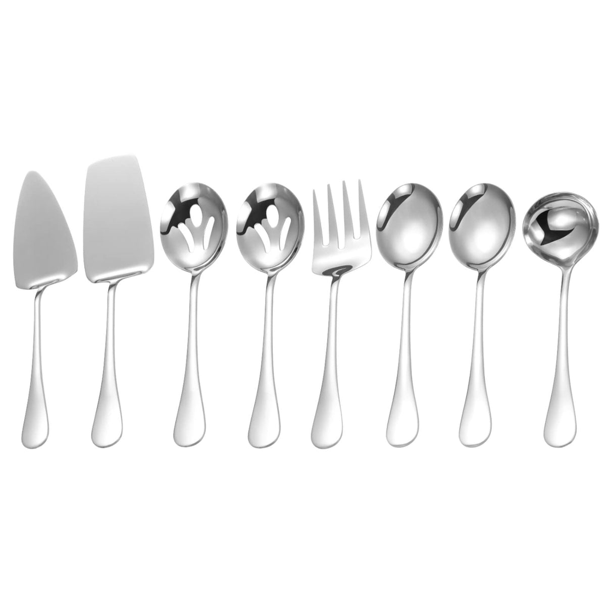 Lazycorner stainless steel serving utensils 8-piece set ready for buffet service