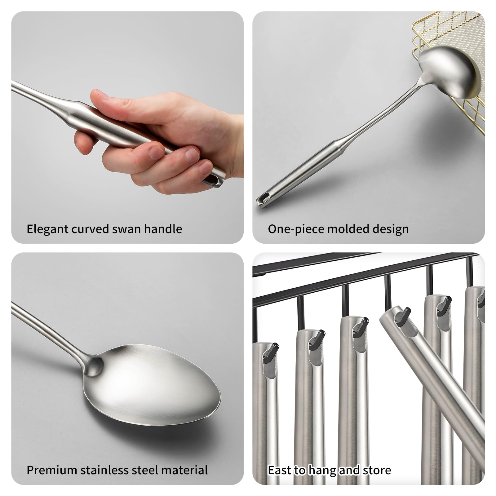 Lazycorner pasta server in stainless steel for lifting and serving pasta