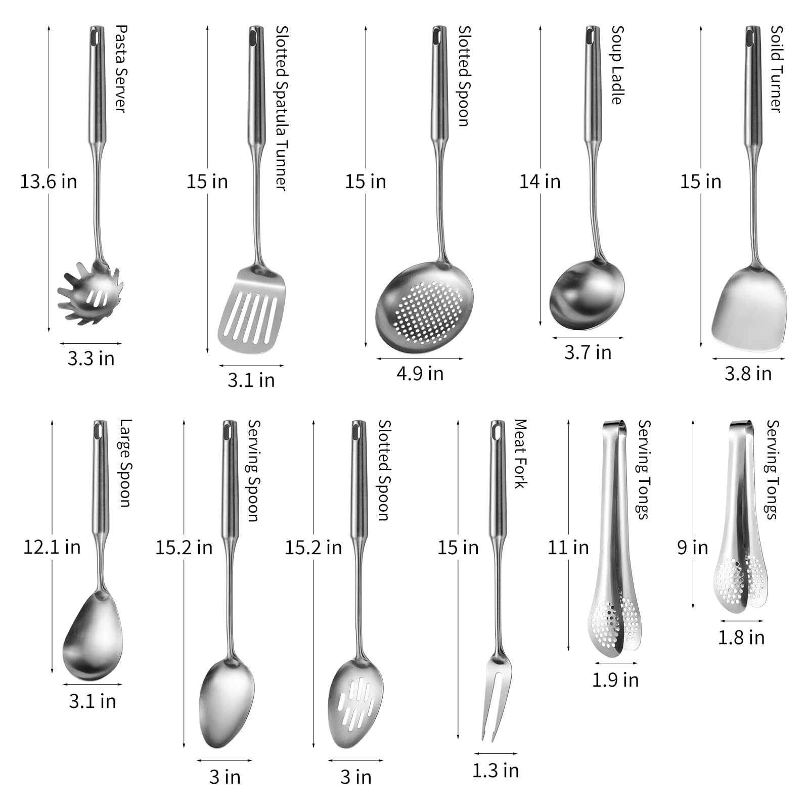 Lazycorner large serving spoon in stainless steel for steady scooping