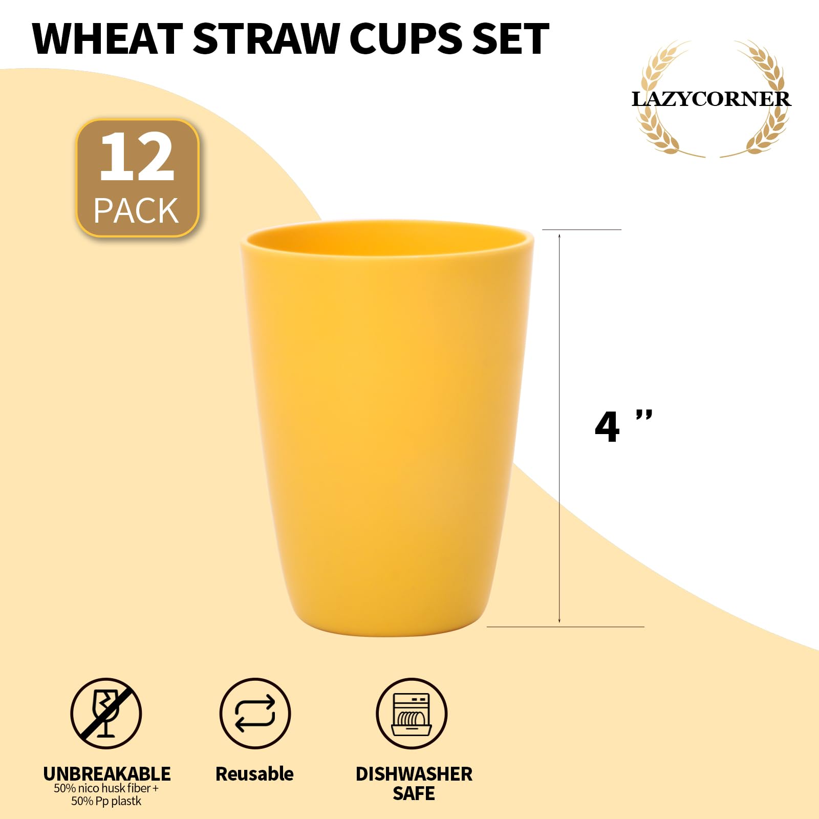 lazycorner wheat straw cup color collection demonstrates versatile non toxic drinkware for kids and adults