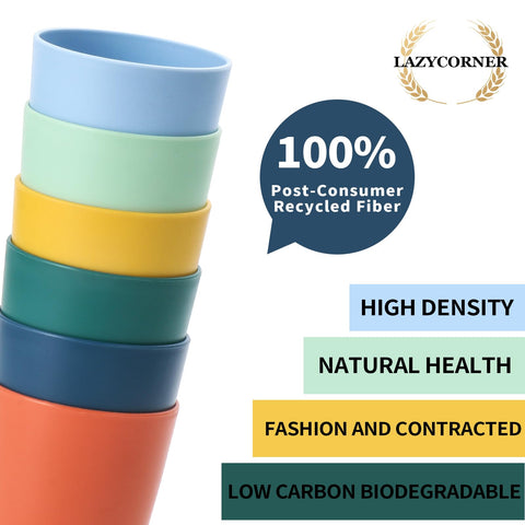 lazycorner wheat straw cup stackable design helps keep cabinets tidy