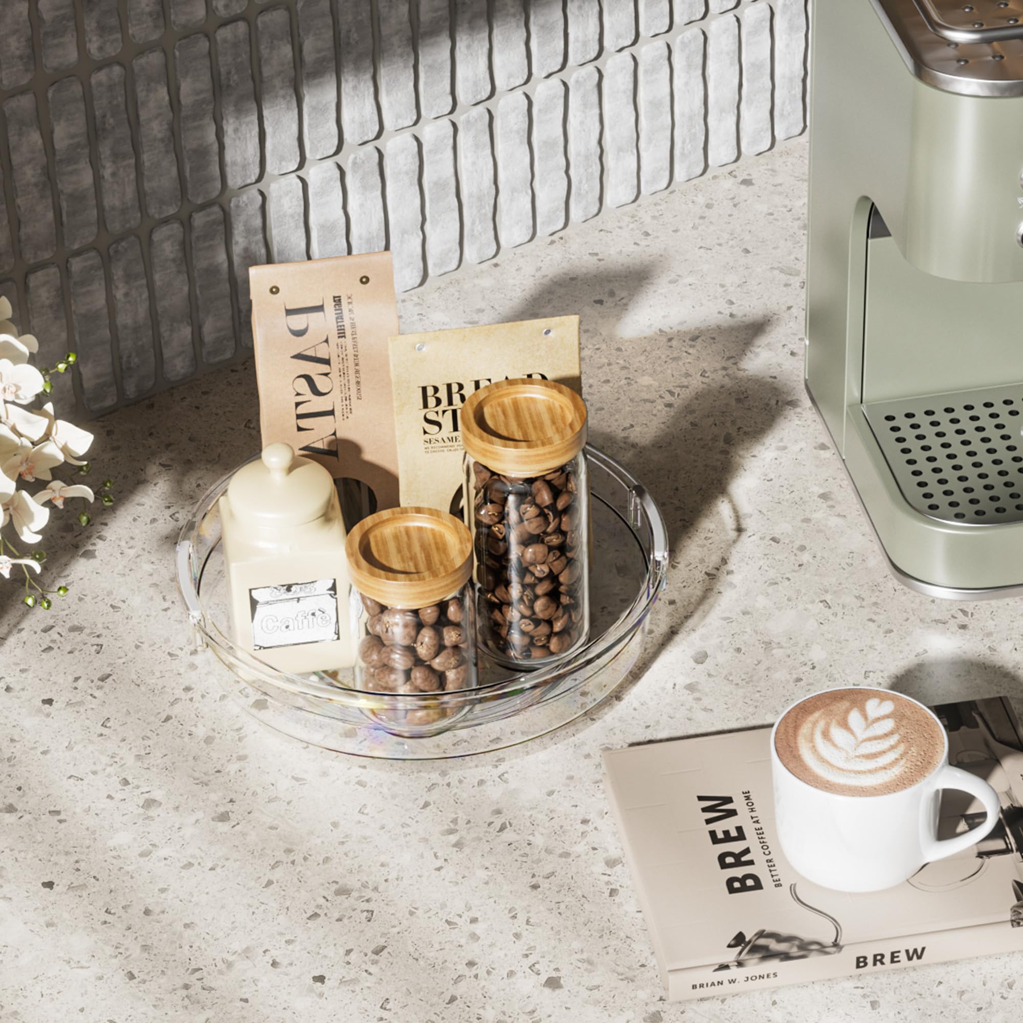 LazySpin 360-degree rotation lazy Susan enhances deep cabinet access