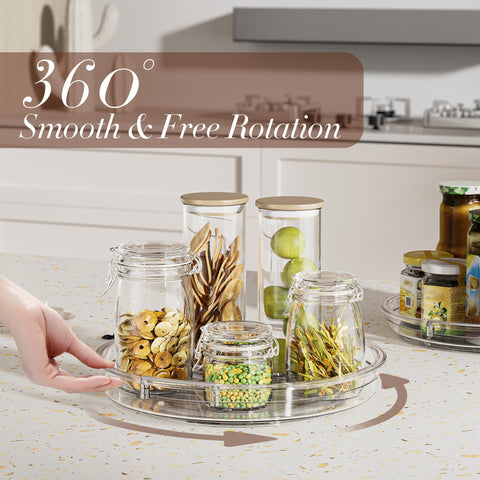 LazySpin 12 inch clear acrylic lazy Susan fits larger bottles