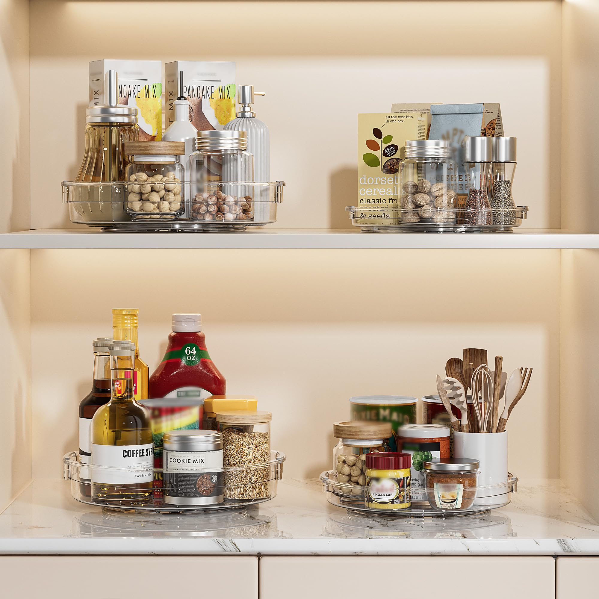 LazySpin pantry and fridge organizer maximizes space efficiency