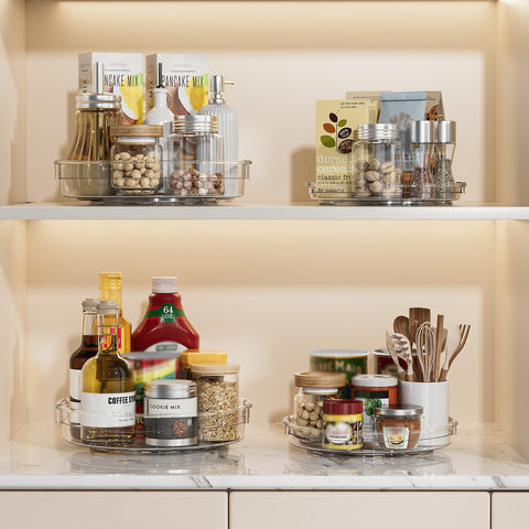 LazySpin pantry and fridge organizer maximizes space efficiency