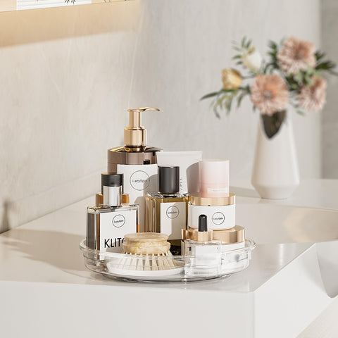 LazySpin spice organization lazy Susan streamlines cabinet storage