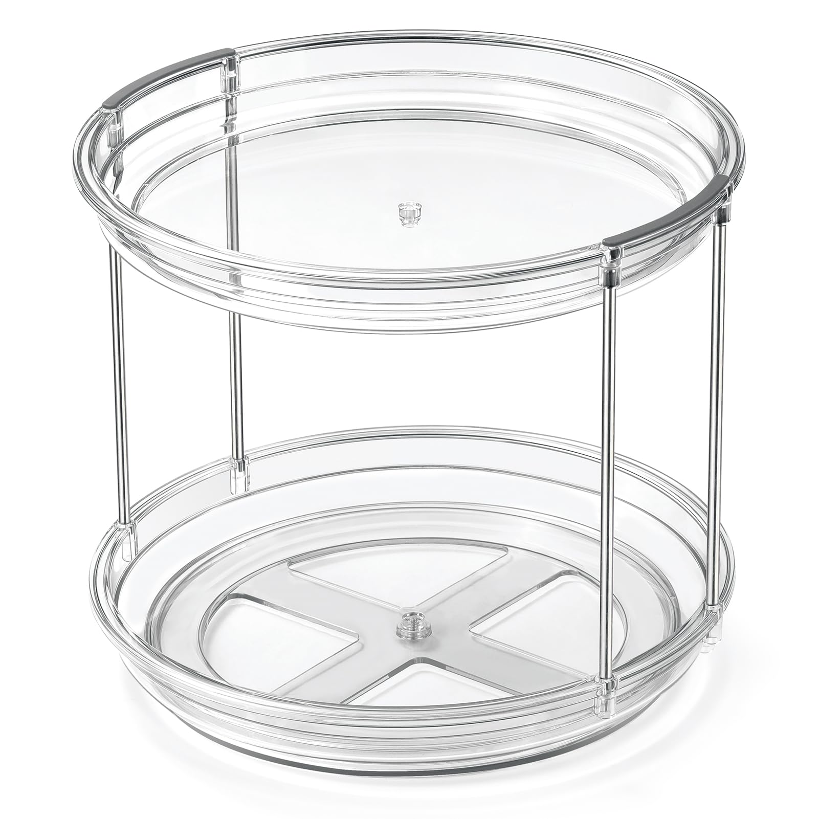 LazySpin sturdy 2-tier organizer enhances daily kitchen efficiency.
