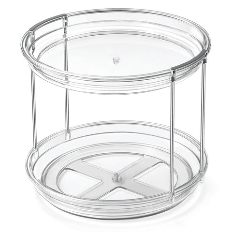 LazySpin sturdy 2-tier organizer enhances daily kitchen efficiency.