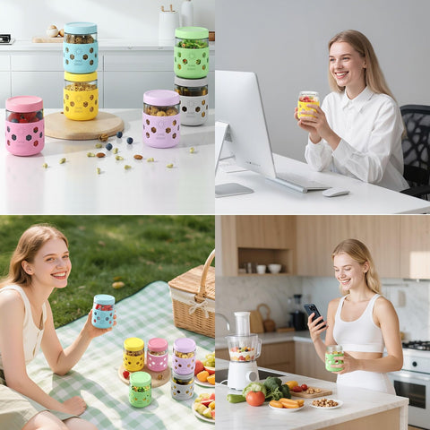 Lazyshine dishwasher and freezer safe jars for meal prep.