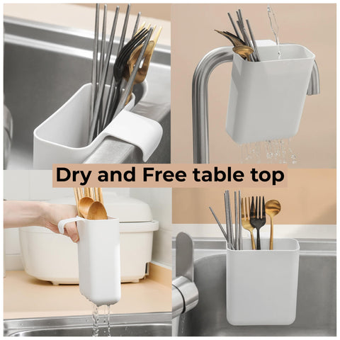 LazyzBeez compact drain basket in sink demonstrates efficient drainage and organization