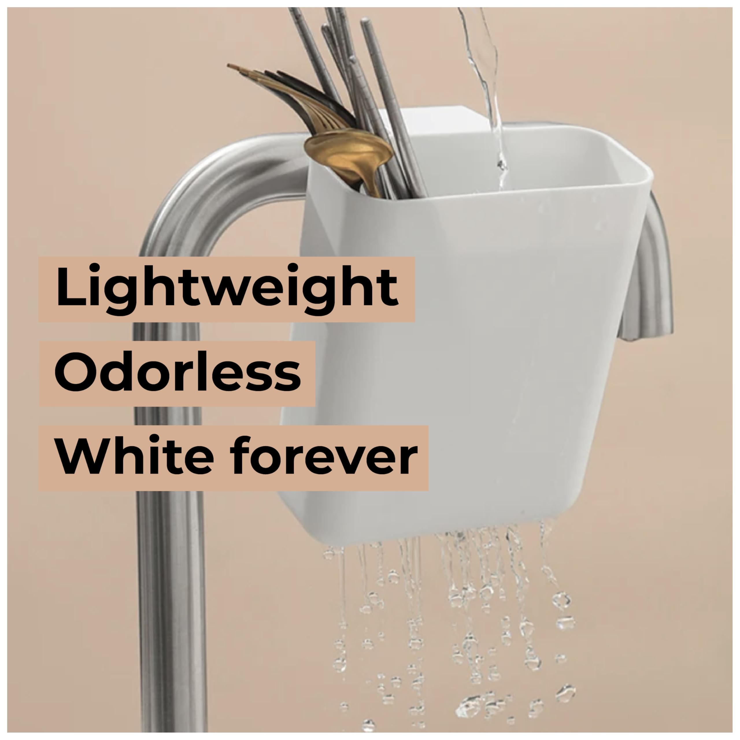 LazyzBeez durable white plastic design provides safe, hygienic storage