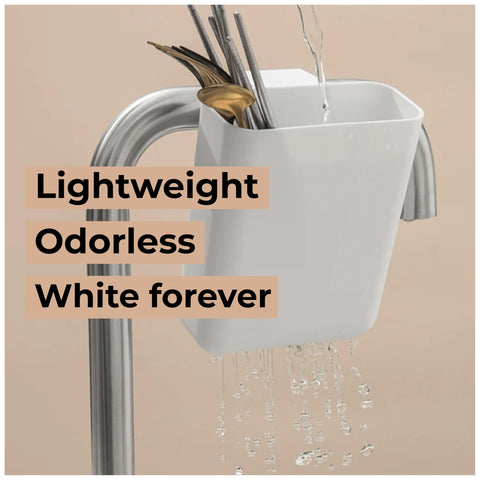 LazyzBeez durable white plastic design provides safe, hygienic storage
