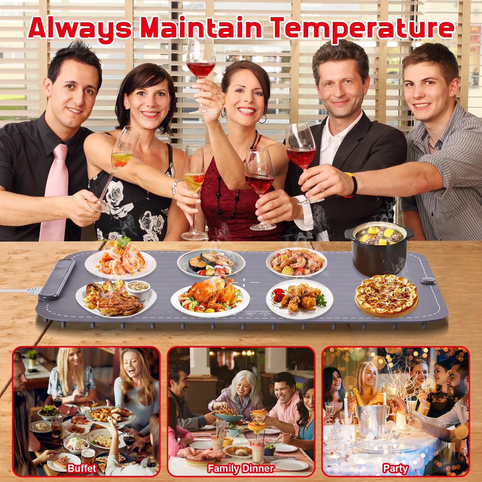 LBOLHZO warming mat on heat-resistant surface compatibility note