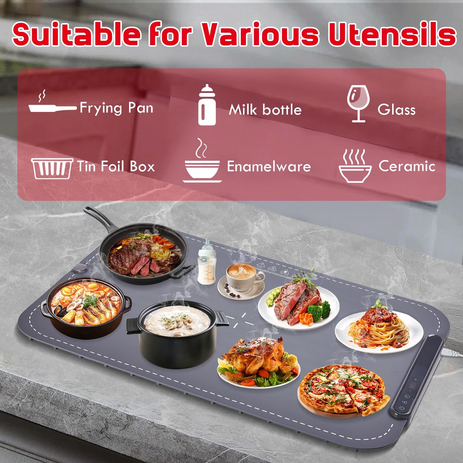 LBOLHZO silicone nano-material warming mat, BPA-free