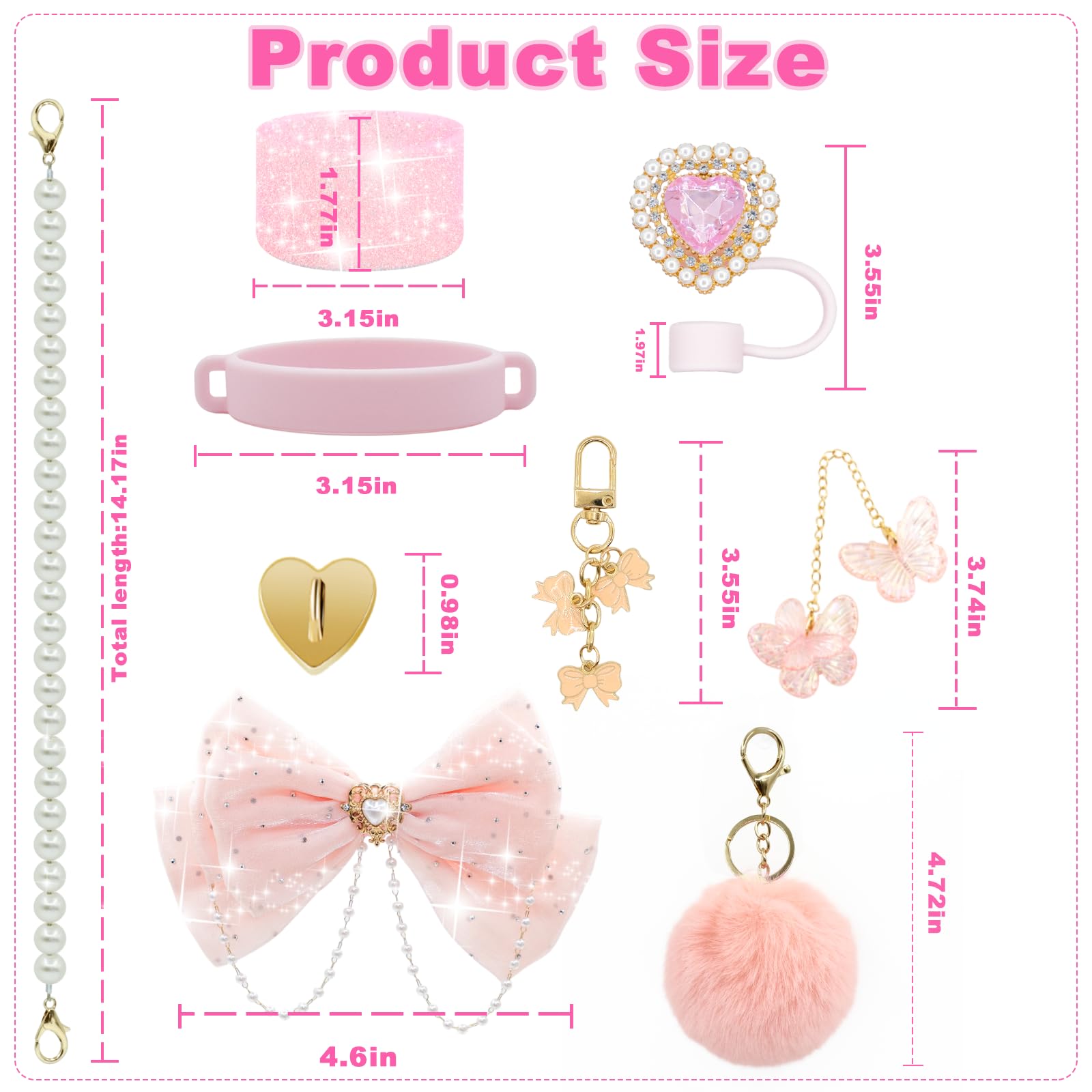 LBU Bling Stanley heart straw cover enhances grip and style on the tumbler.