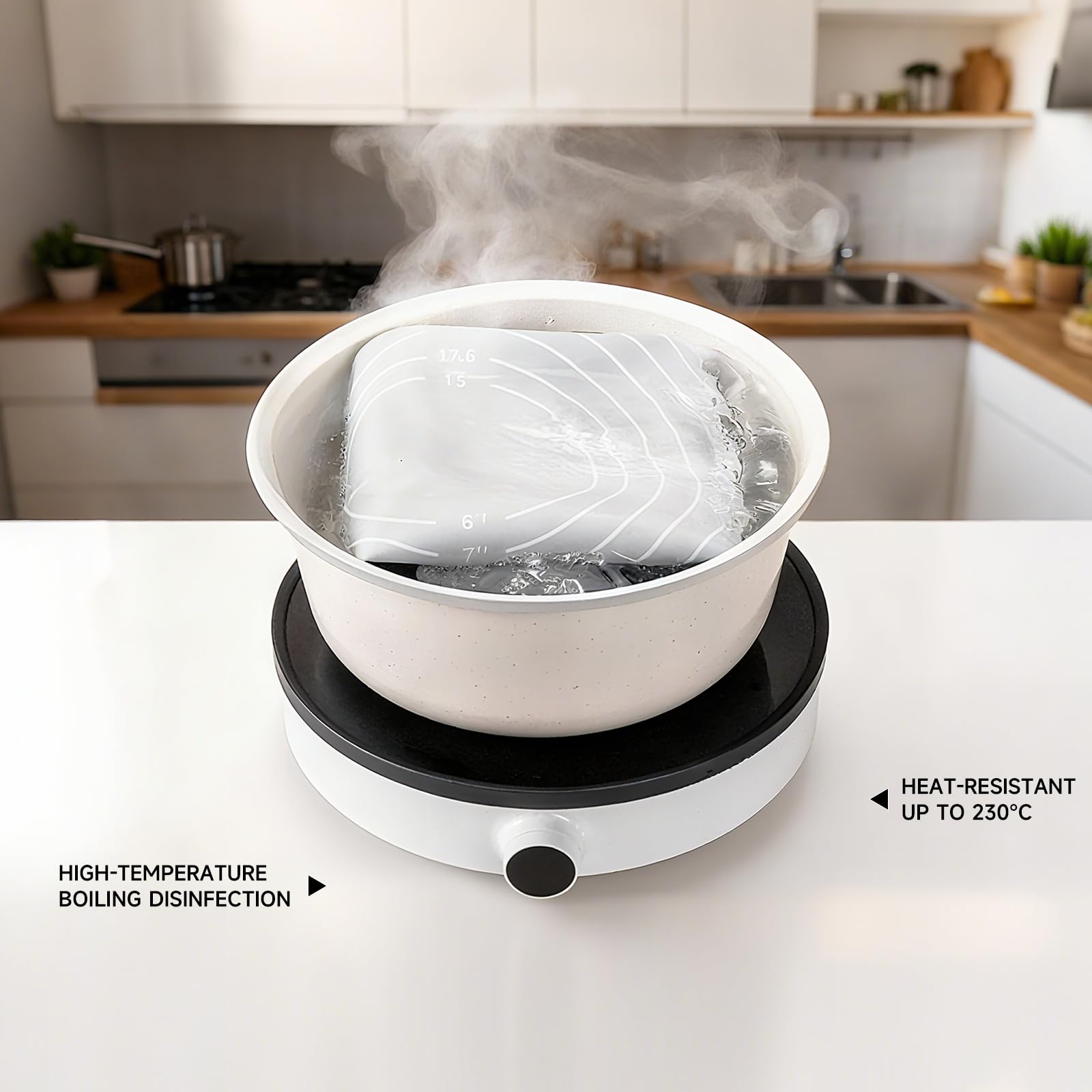LCOCWMY silicone baking mat easy-clean design with hanging holes for storage.
