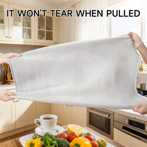 LCOCWMY silicone baking mat with dual guides for precise portions.