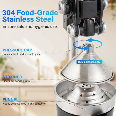 Ldiaopg non-slip-base keeps the juicer stable during use.