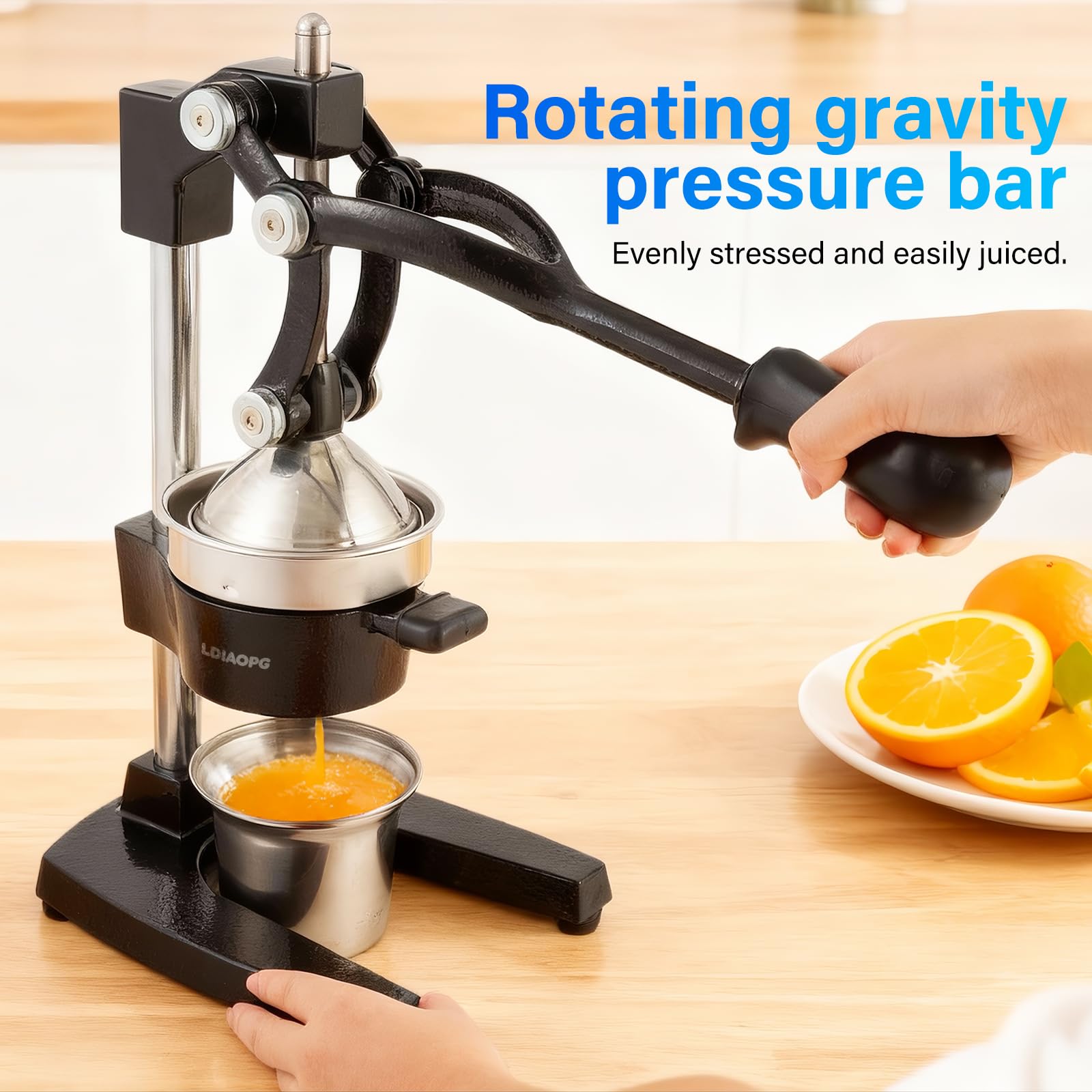Ldiaopg removable-pressing-head and juice-cup simplify quick cleaning.