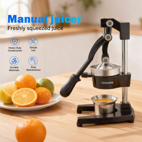 Ldiaopg stainless-steel press head highlights robust construction and easy cleaning.