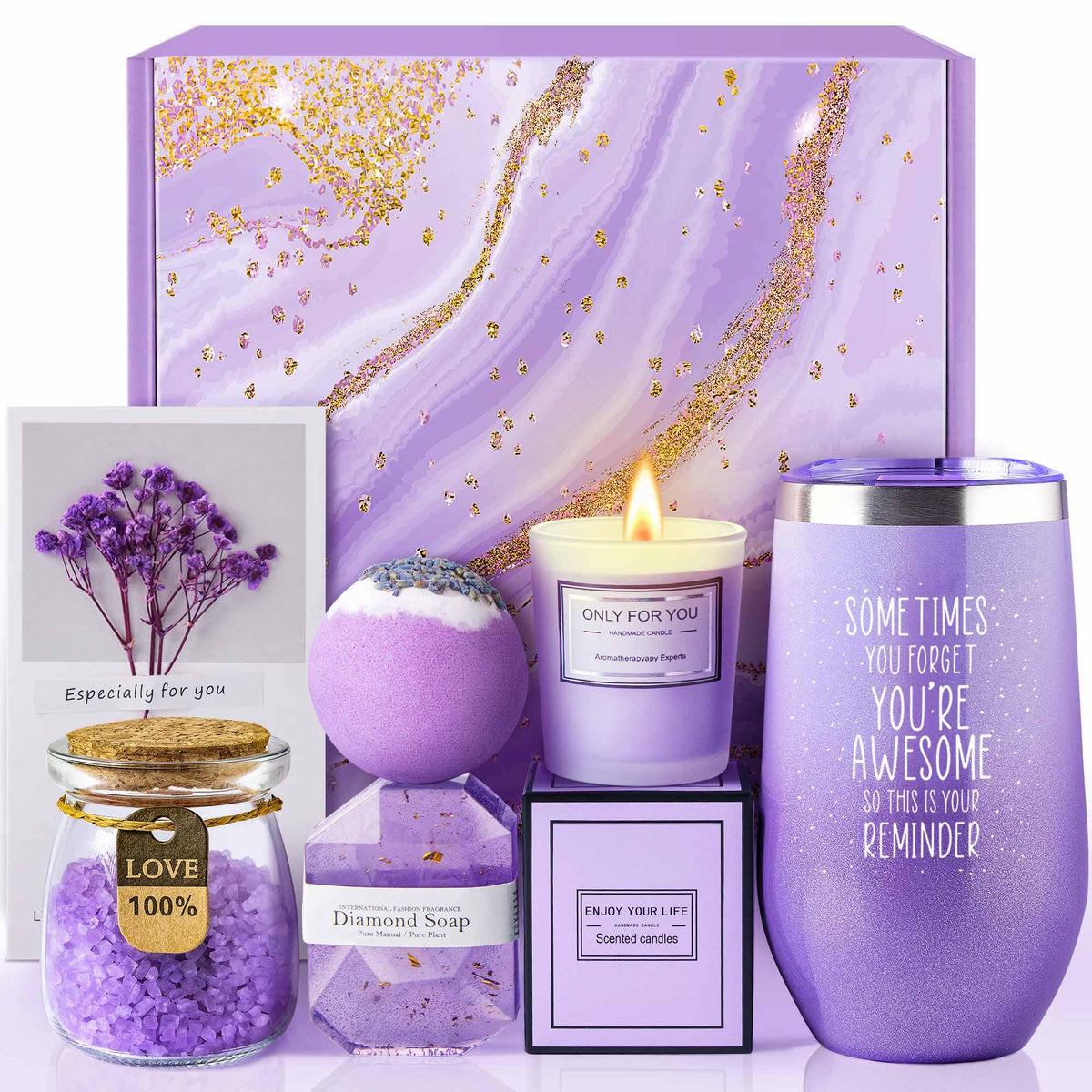 LE CADEAU lavender gift basket - relaxing spa-inspired set for her