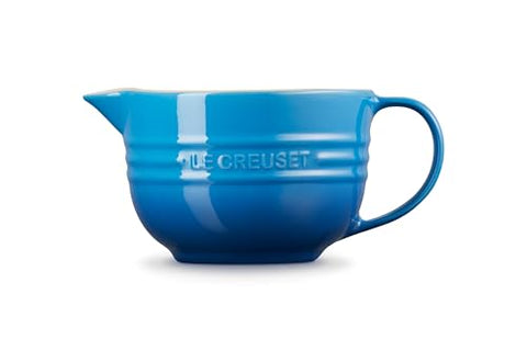 Le Creuset batter bowl dishwasher-safe feature for quick cleanup.
