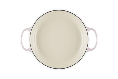 Le Creuset braiser round shallot inside view with light interior enamel for monitoring