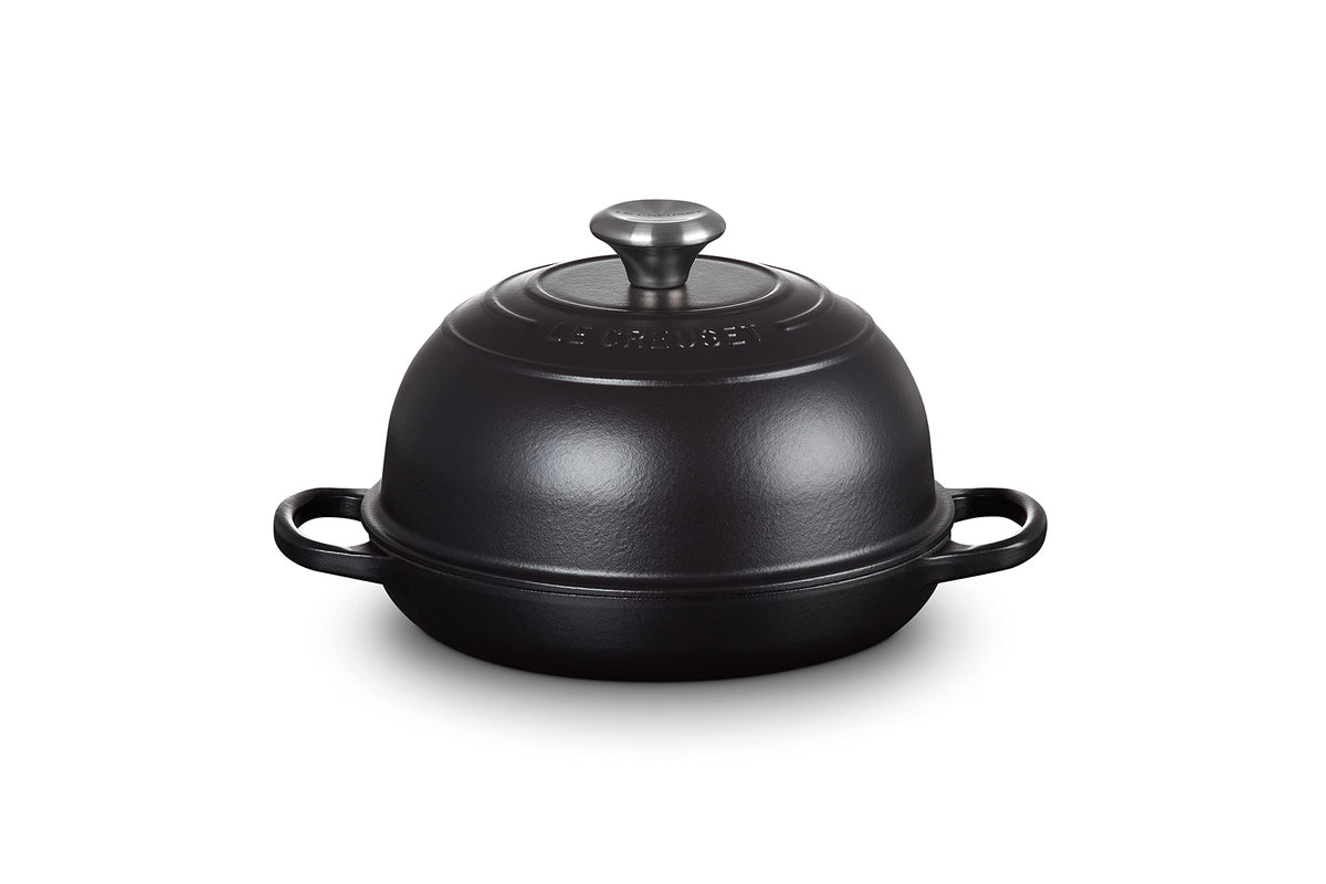 Le Creuset bread oven licorice front view with domed lid.