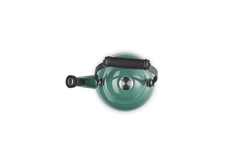 Le Creuset Demi Tea Kettle Artichaut enamel interior resists stains and flavors