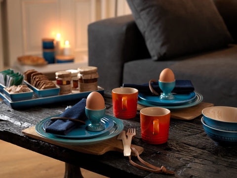 Le Creuset Egg Cup Easter display, compact and colorful for decorations