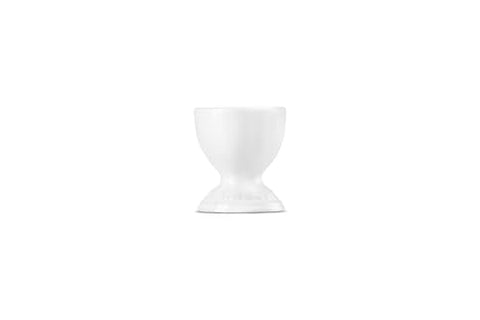 Le Creuset egg cup shown from side view, ideal for soft-boiled eggs.
