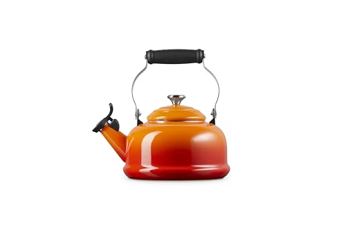 Le Creuset enamel kettle interior shows clear fill markings for measurement