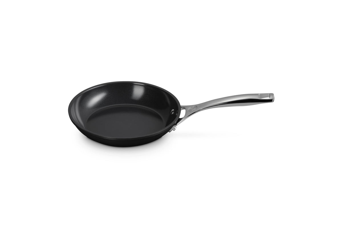 Le Creuset Essential non-stick ceramic pan viewed from top for even heat distribution
