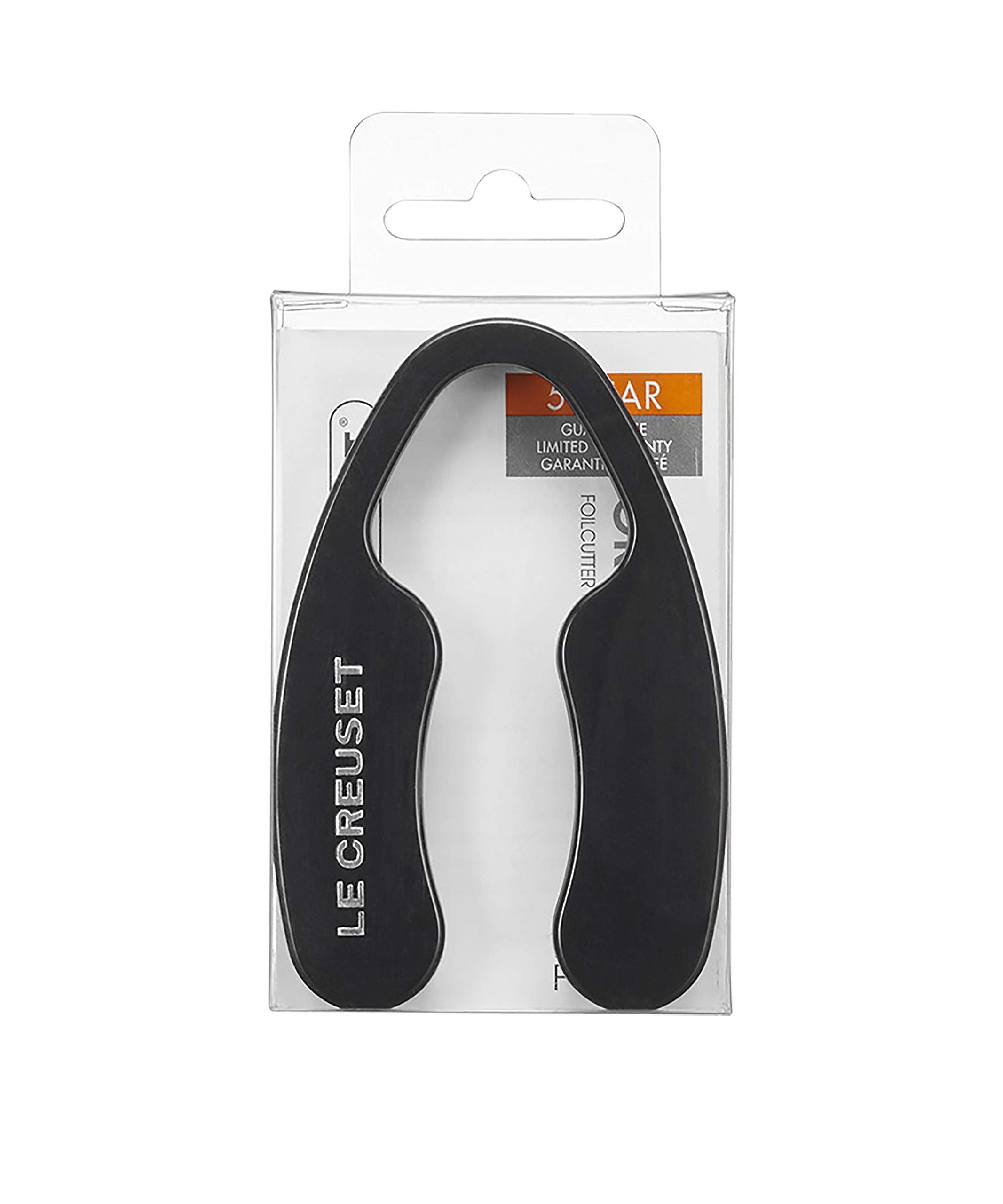 Le Creuset foil cutter features ergonomic handle for comfortable use.