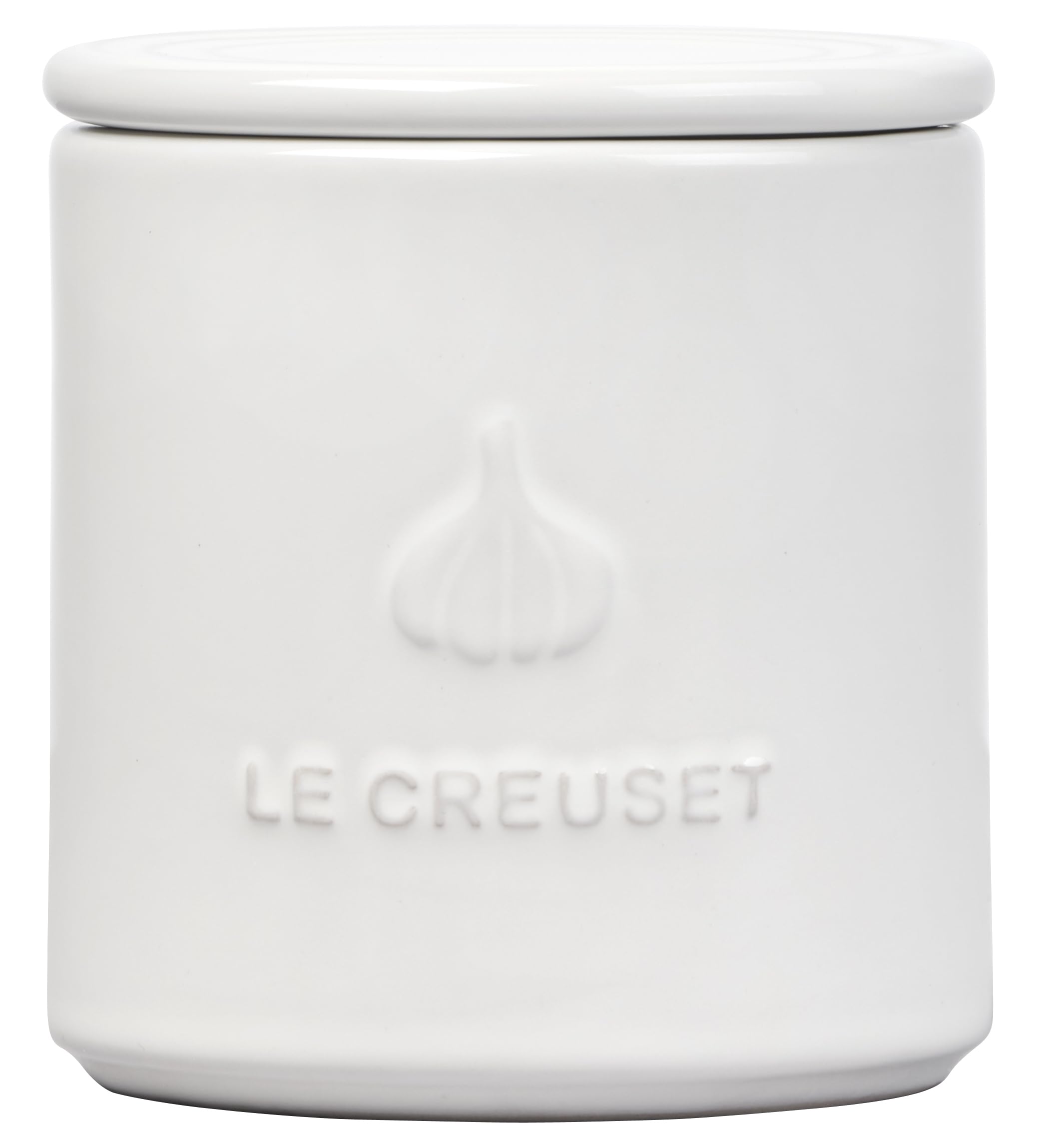 Le Creuset garlic keeper base-holes improves humidity control for fresh garlic on the counter.
