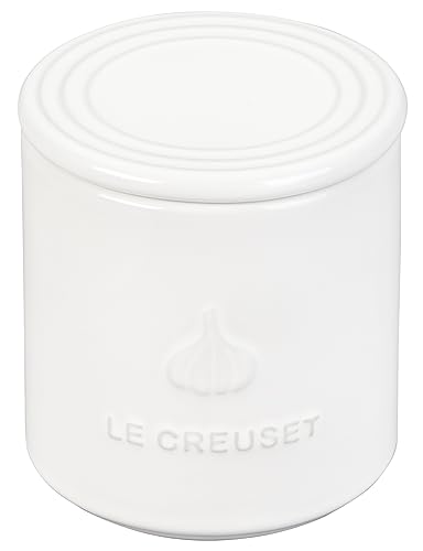 Le Creuset garlic keeper glazed-interior easily releases garlic and cleans quickly.