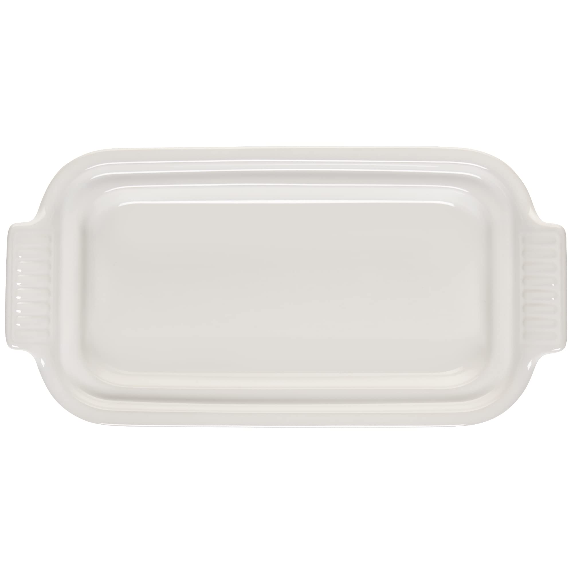 Le Creuset Heritage Butter Dish white on table, elegant display and ready-to-serve butter.