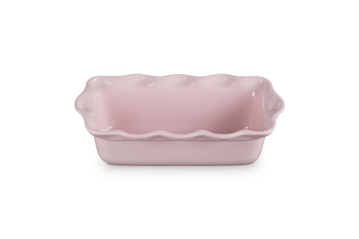Le Creuset Heritage fluted loaf pan chiffon pink for even browning