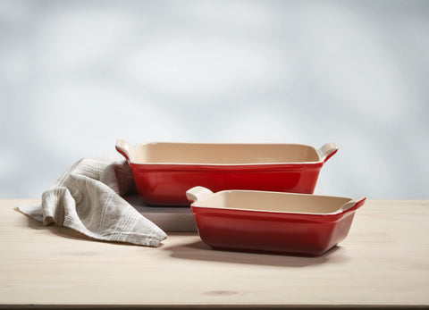 Le Creuset Heritage kitchen display offers style and serve-and-store versatility
