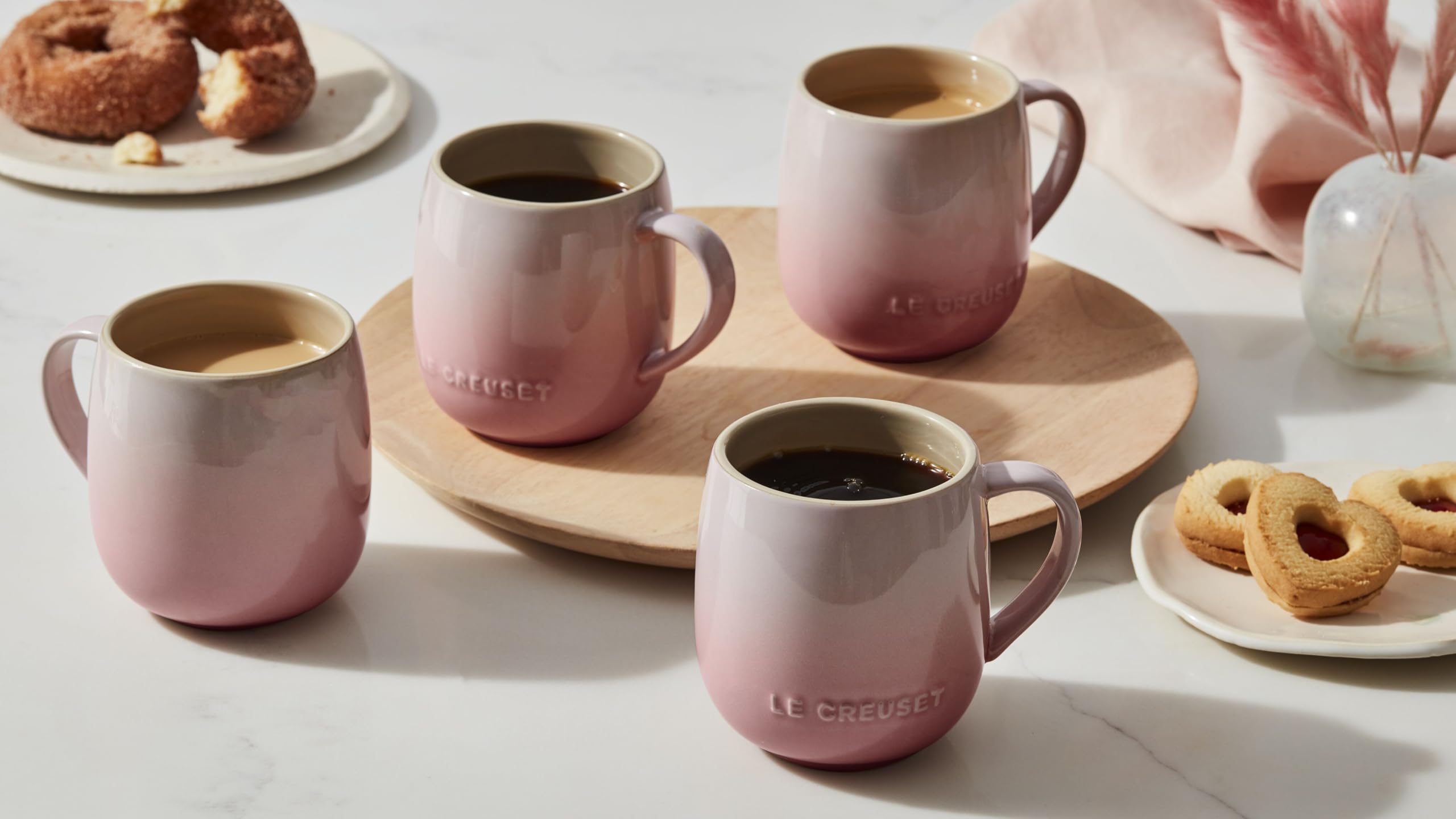Cerise mug shown in a dishwasher, indicating easy cleaning