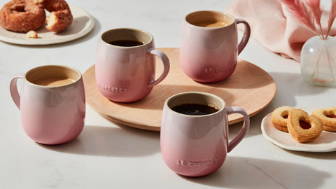 Cerise mug shown in a dishwasher, indicating easy cleaning