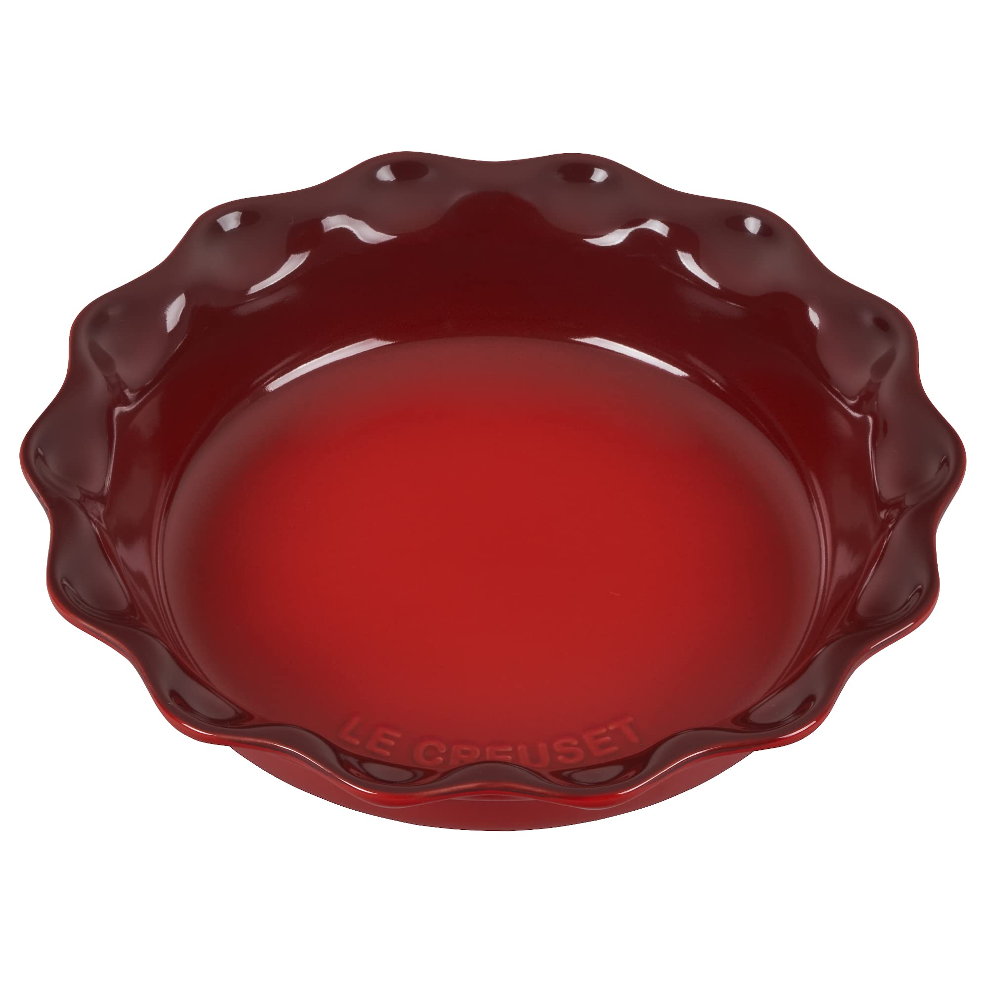 Le Creuset Heritage Pie Dish Cerise ready for oven-to-table serving with even browning.