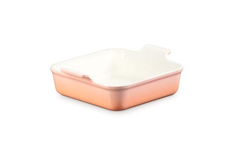 Le Creuset Heritage Square 3qt Peche in oven view shows even browning and steady heat.