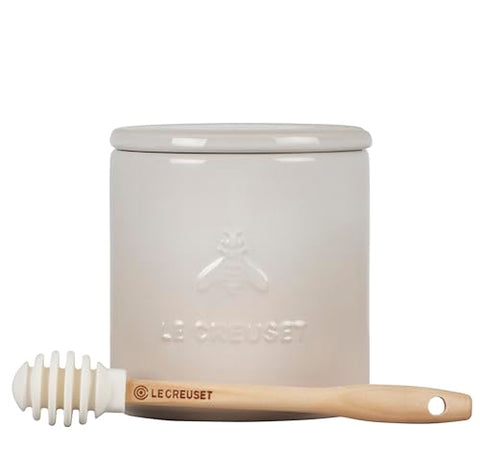 Le Creuset silicone honey dipper included for mess-free drizzle