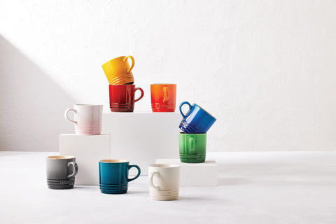 Le Creuset London mug holding coffee with comfortable grip