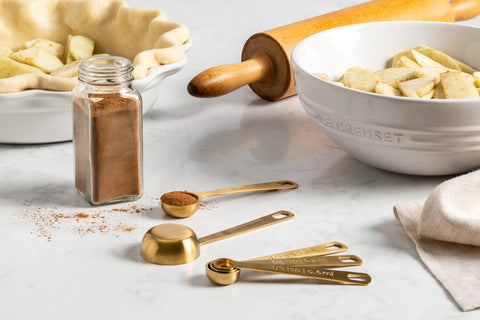 Le Creuset gold measuring spoon 1tbsp ideal for larger portions.